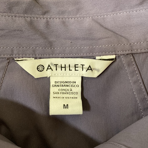 Athleta Purple Stretch Button Down Long‎ Sleeve - Picture 6 of 6